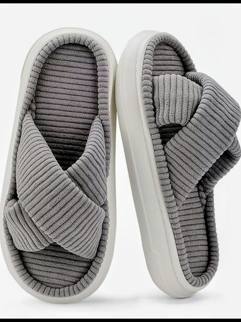 NineCiFun Memory Foam Corduroy Slippers Women's Size EU 44-45 US Size 13